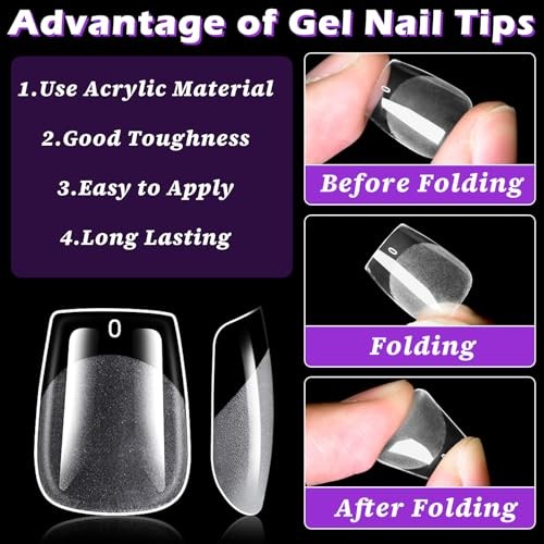 360pc Extra Short Coffin Nail Tips Clear Fake Nails XS Short Coffin XS Coffin