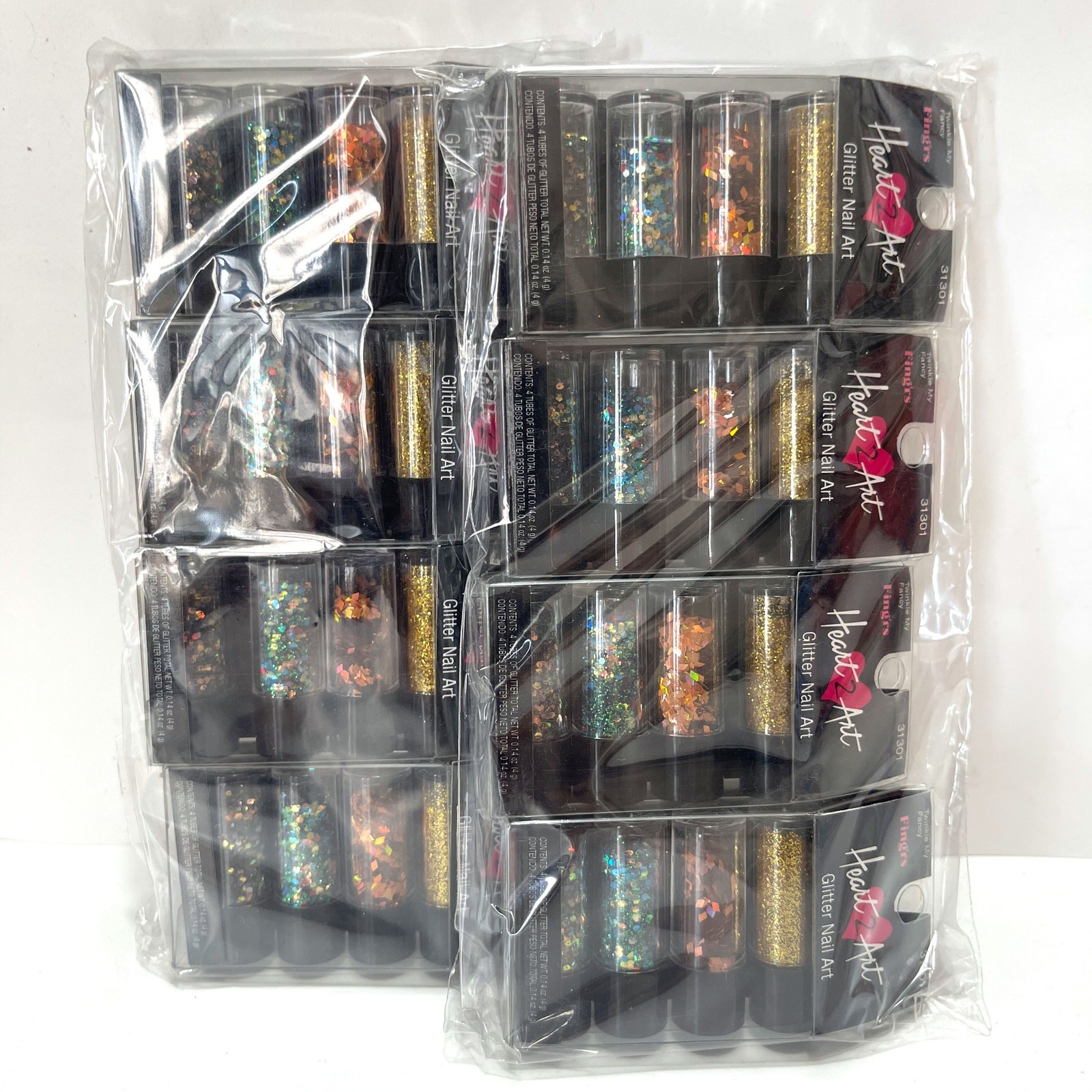 FING’RS HEART 2 ART Glitter Nail Art 31301 “Twinkle My Fancy “Sets for 8