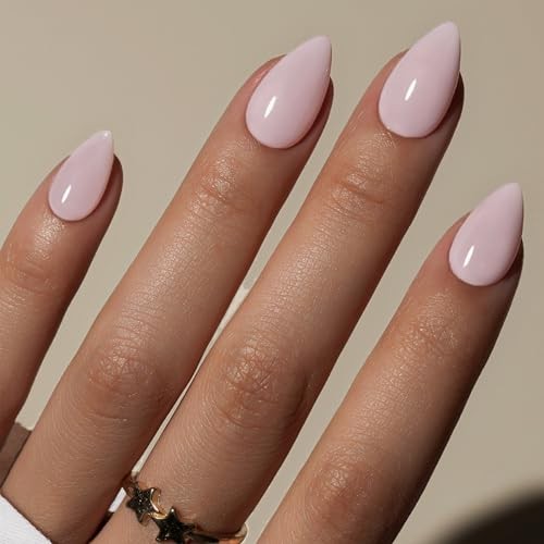 Pastel Pink Press On Nails Short – Acrylic Press On Nails Almond, dusty pink