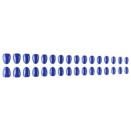 Nails Square Press – Dark Blue Glossy – Full Cover – Style8