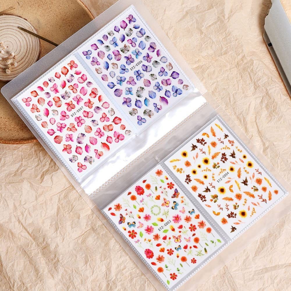 CAVAD 80 Slots Nail Sticker Storage Book Collecting Album Water Decals Empty …