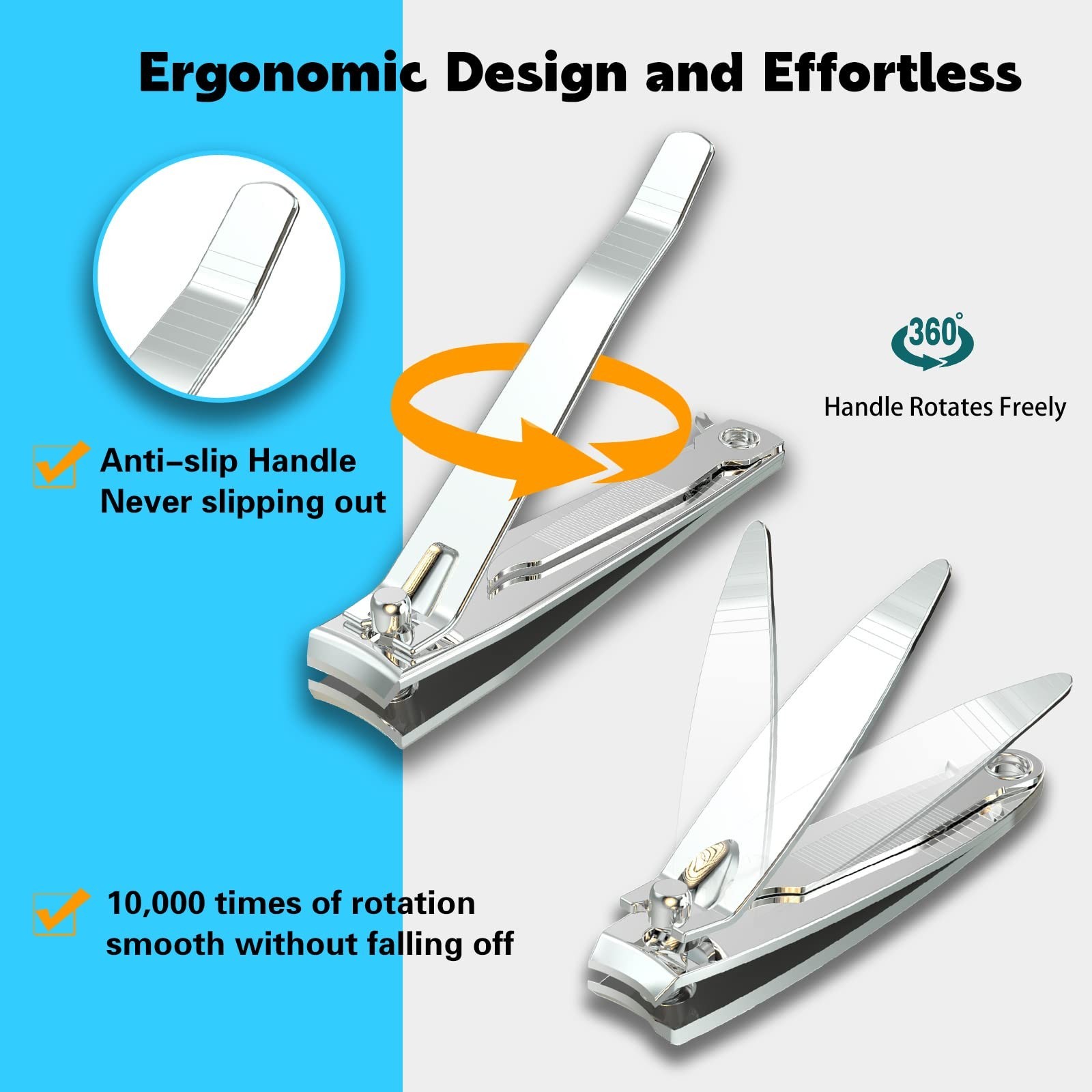 firiKer Nail Clipper Set,Premium Stainless Steel Fingernail and Toenail Clipp…