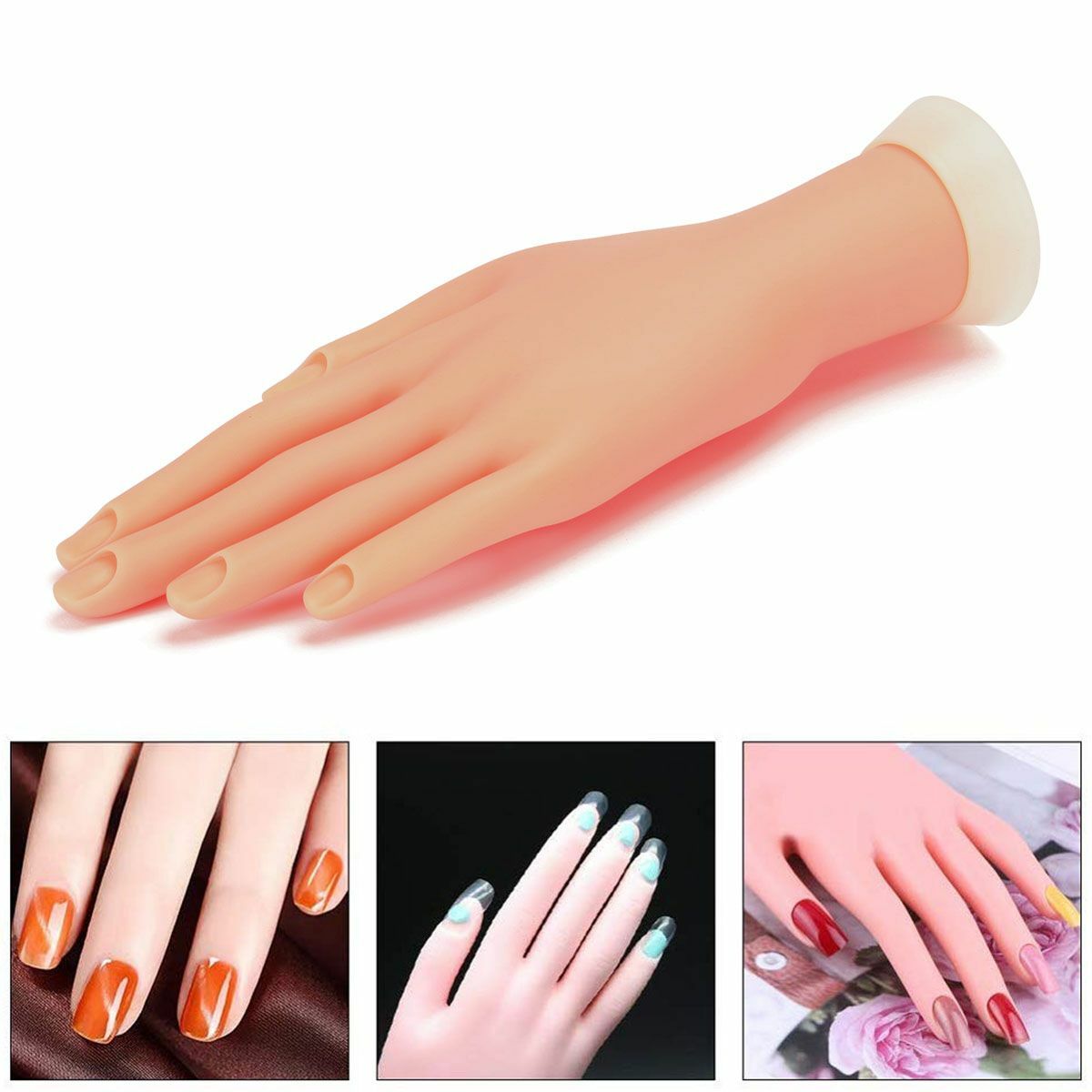 Practice Nail Art Trainer Training Hand / Finger Model Acrylic Gel False Tool US
