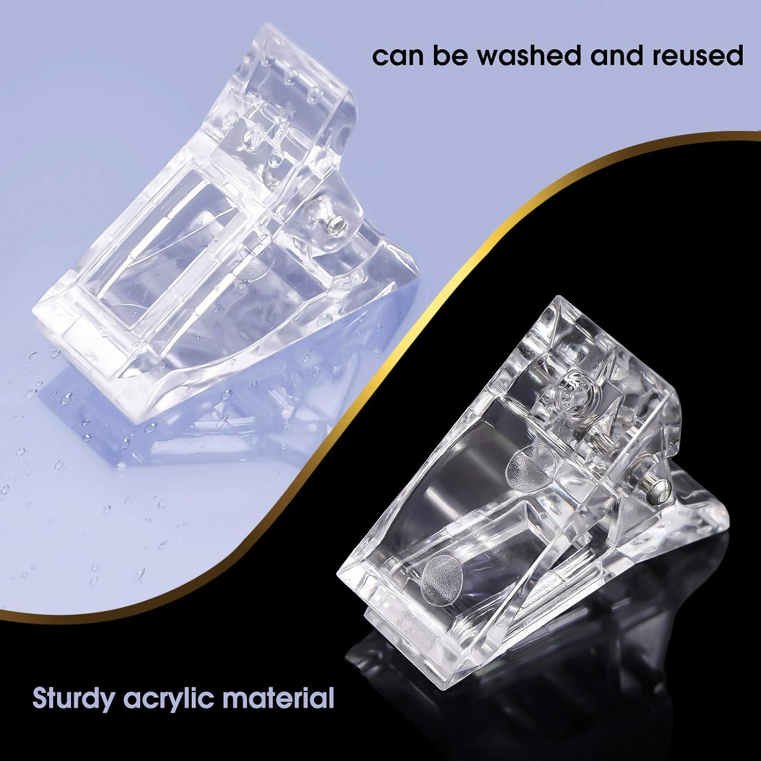5 Pcs Poly Gel Quick Building Nail Tips Clip Plastic Transparent Finger Extensio