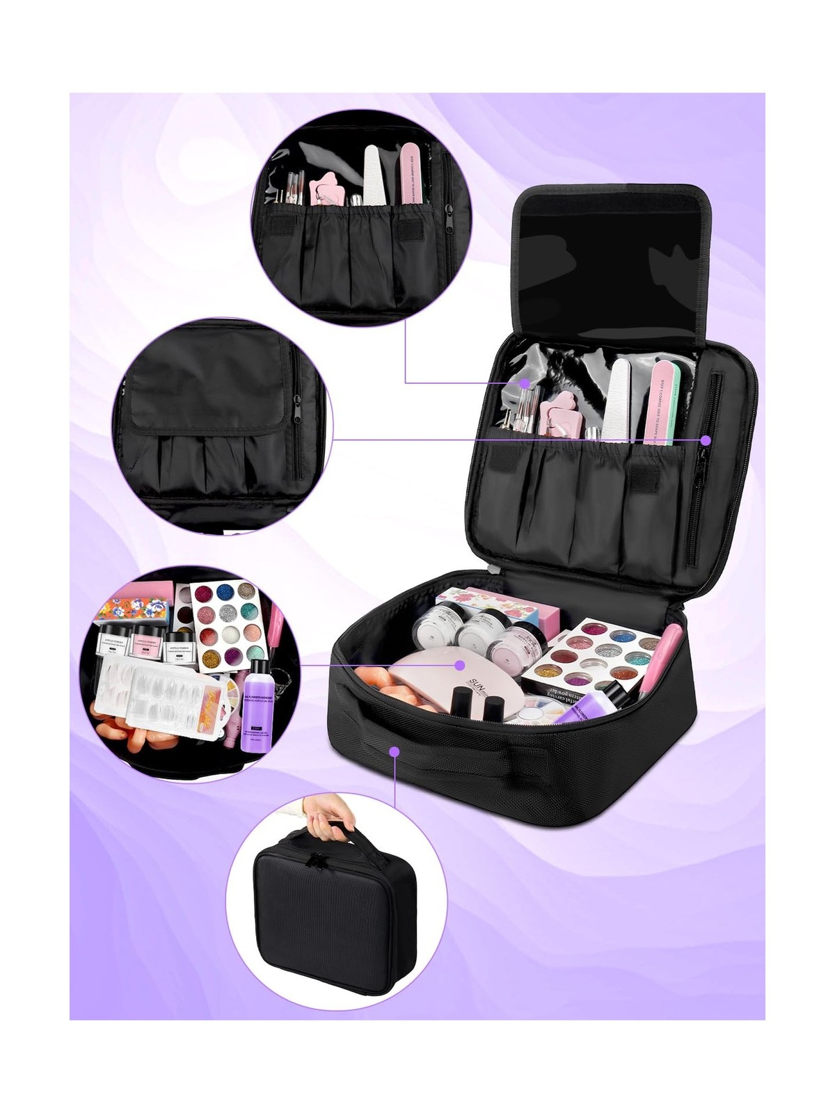 Professional Acrylic Nail Kit for Beginners – 42 Colors Glitter Pow… Fast Ship