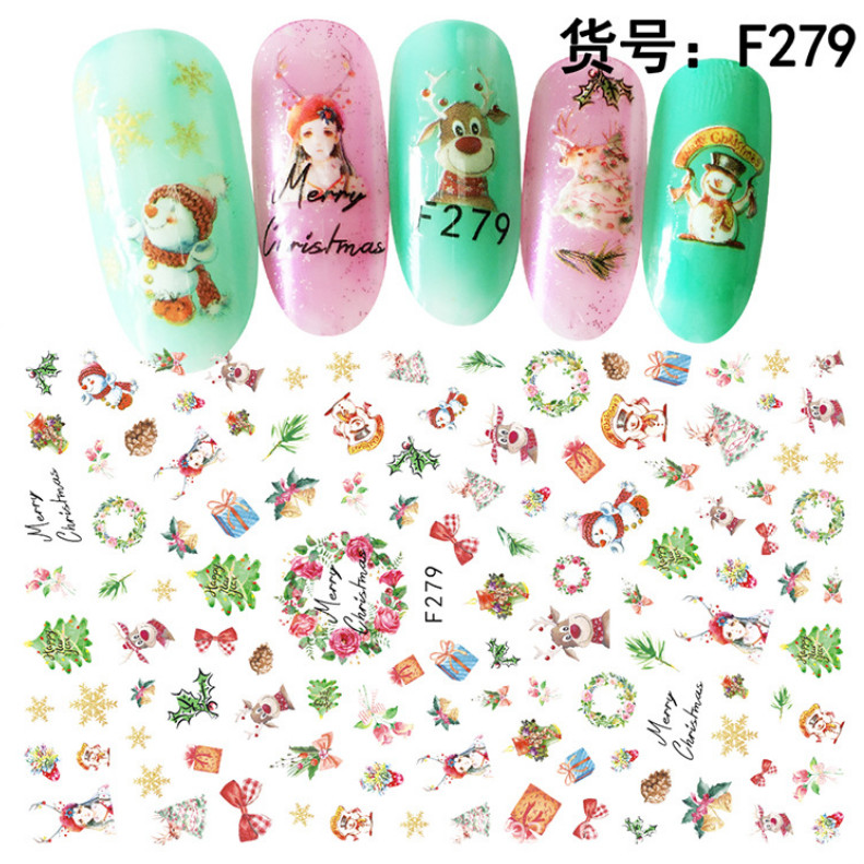 Nail Art Stickers Decals Christmas Snowflakes Mistletoe Robin Holly Fern NH14