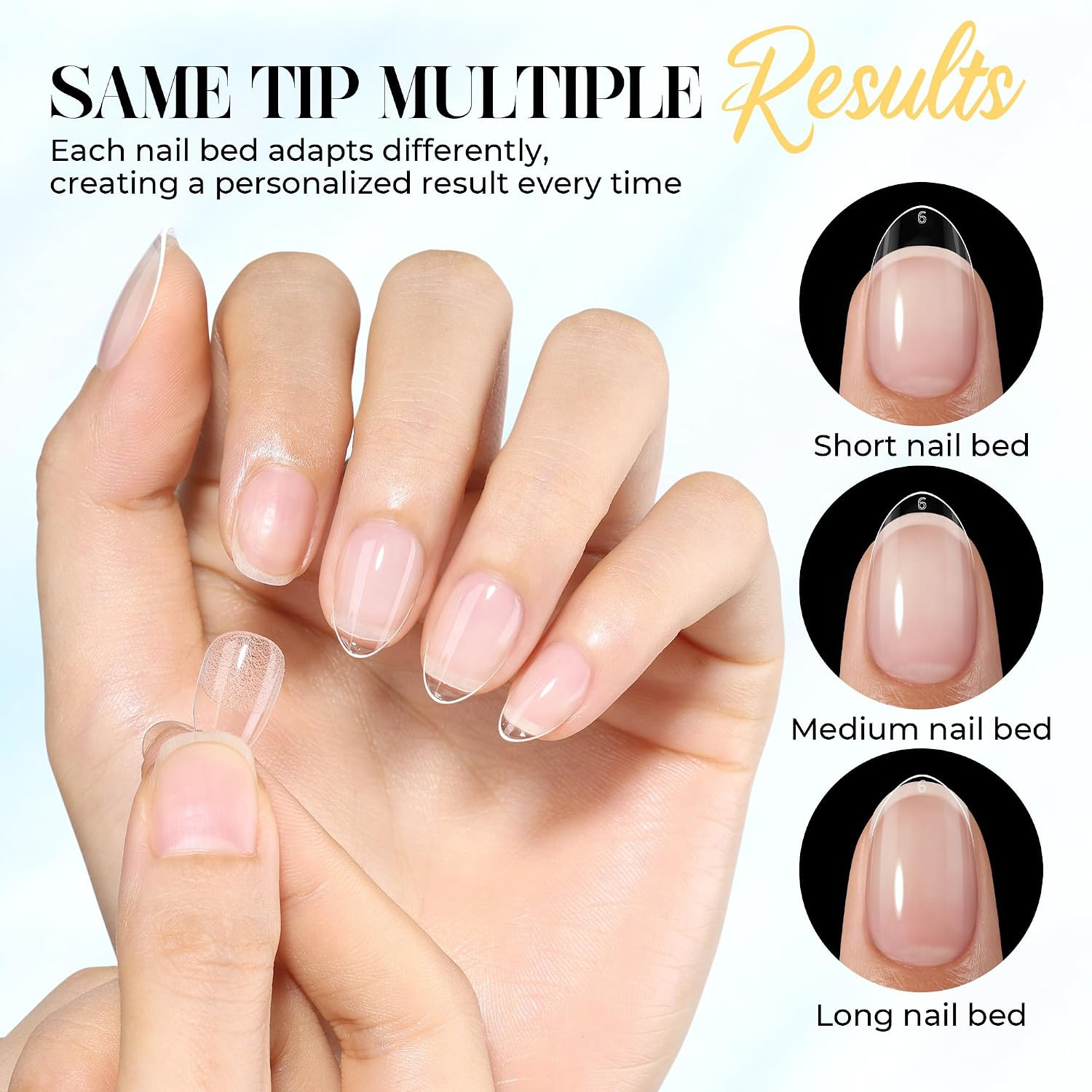 Gel Nail Kit: Extra Short Almond 120Pcs Pre-Etched Soft Gel Nail Tips with 15G S