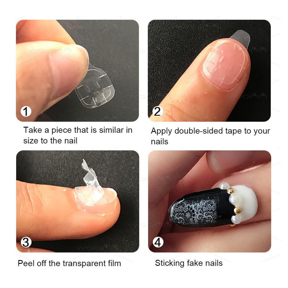 10 Sheets Transparent Sticker Paper Nail Adhesives Tabs Stickers Glue