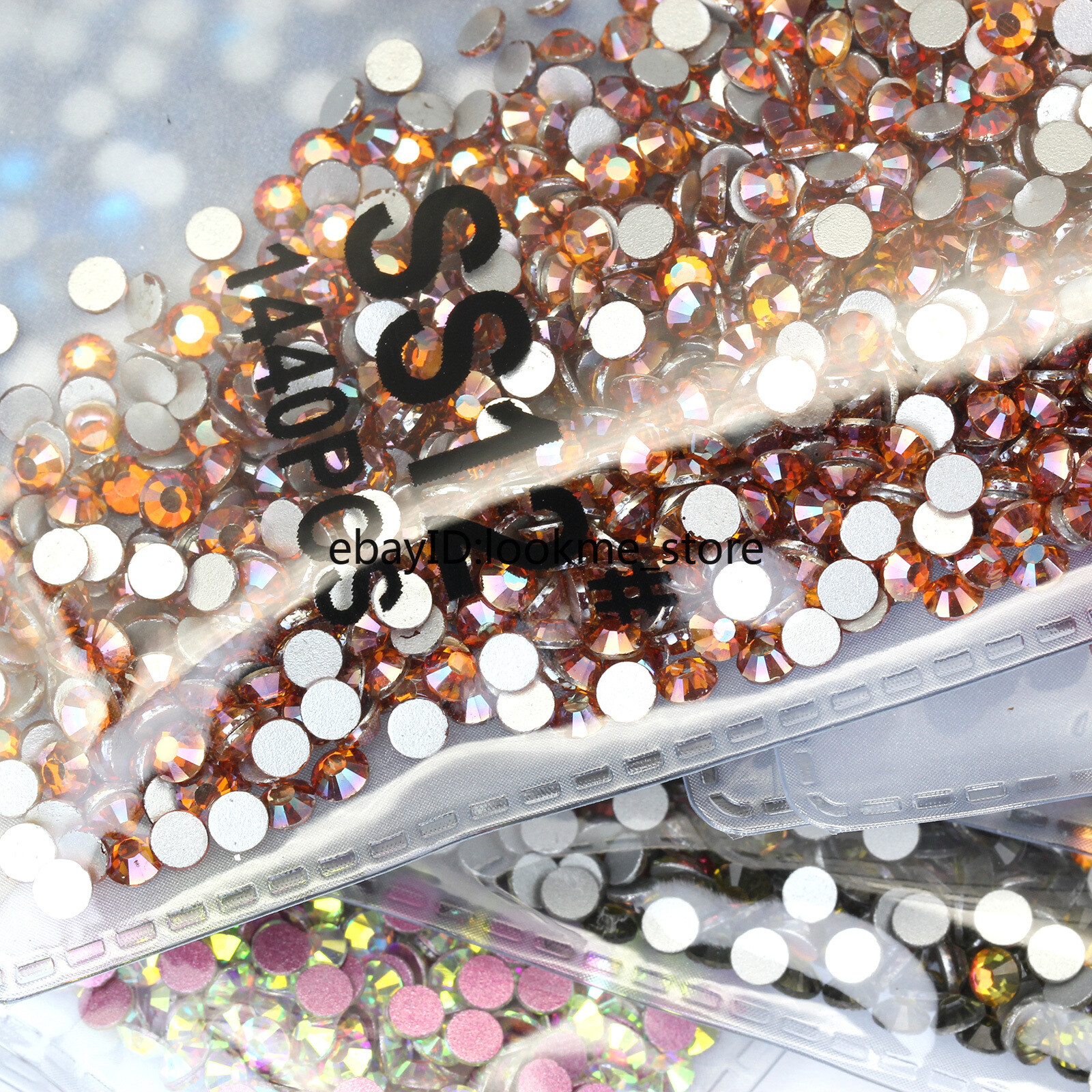 1440pcs 3mm (ss12) Crystal Glass Rhinestones Flatback Gems Nail Art Crafts Decor