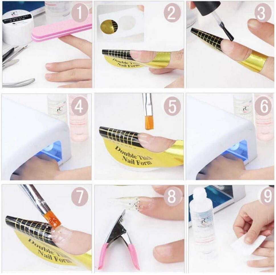 Nail Form Stickers Acrylic Gel Extension Guide | Red/Gold/Silver | Bulk UK Stock