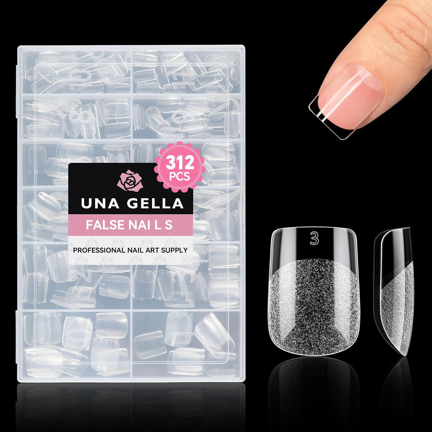 Extra Short Square Nail Tips, 312Pcs XS Square Gel Nail Tips, Soft Gel