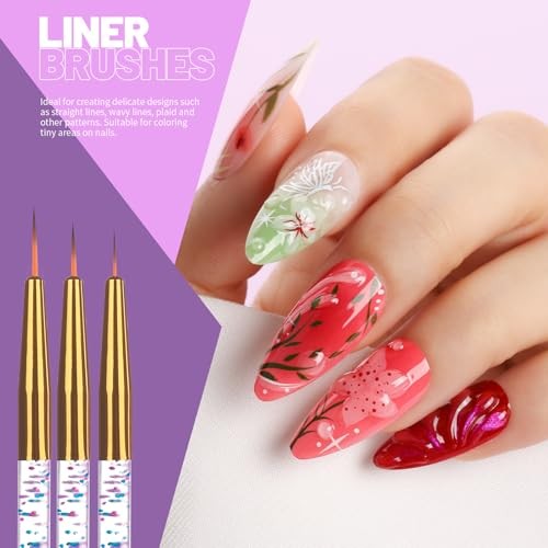 Nail Art Tools Set, 23 Pcs Nail Art Brushes, 5 Pcs Nail Dotting Tool, 2 Set