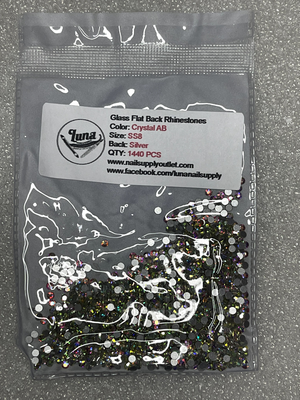 SS3-SS10 Crystal AB Nail Art Rhinestones Non Hot Fix FlatBack Stones