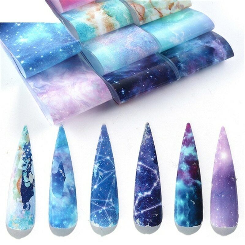 Nail Transfer Sticker Rainbow Sky Nail Art Foil Polish Adhesive Decals NS47