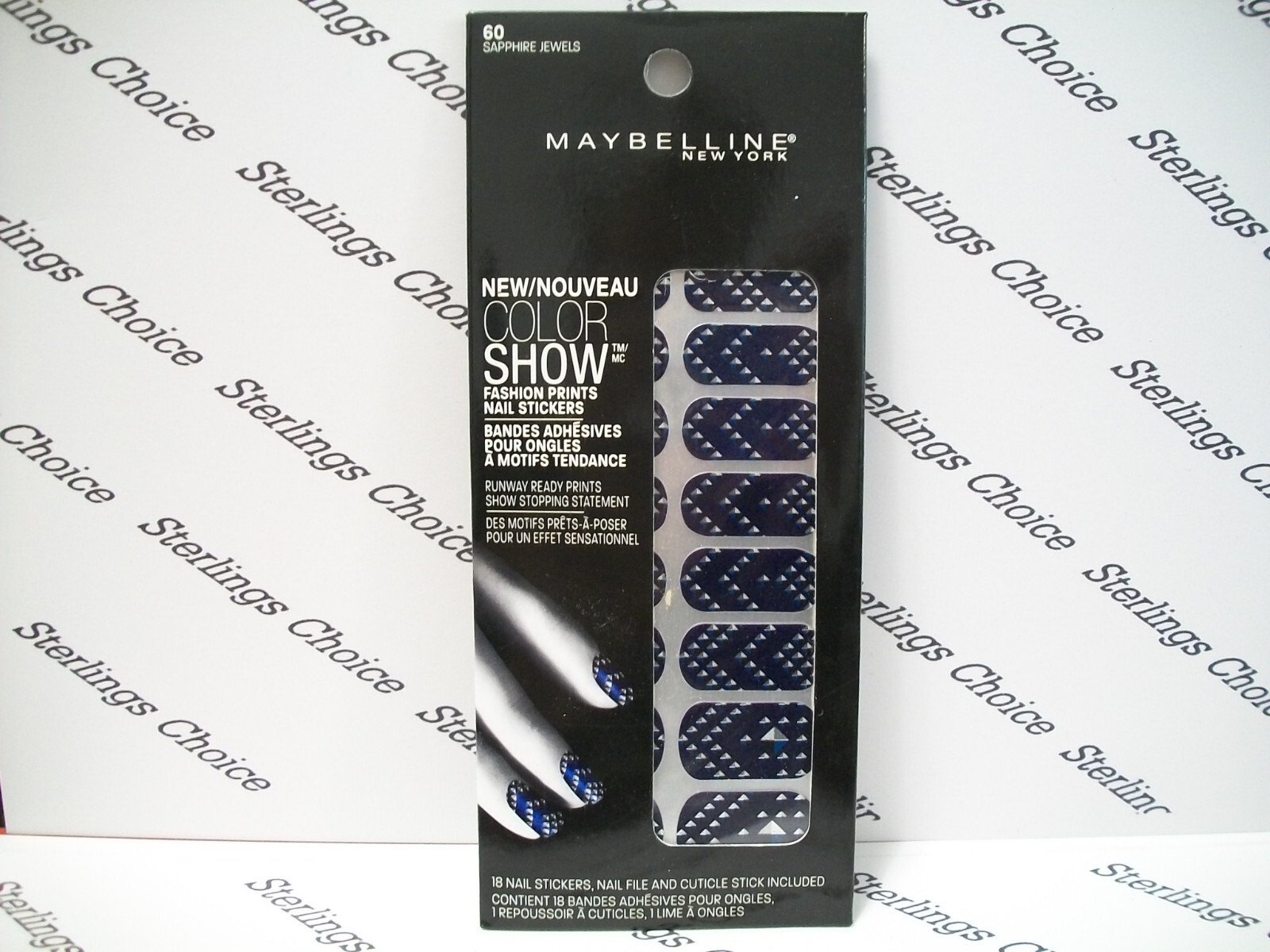 Maybelline Color Show Fashion Prints Nail Stickers #60 Sapphire Jewels