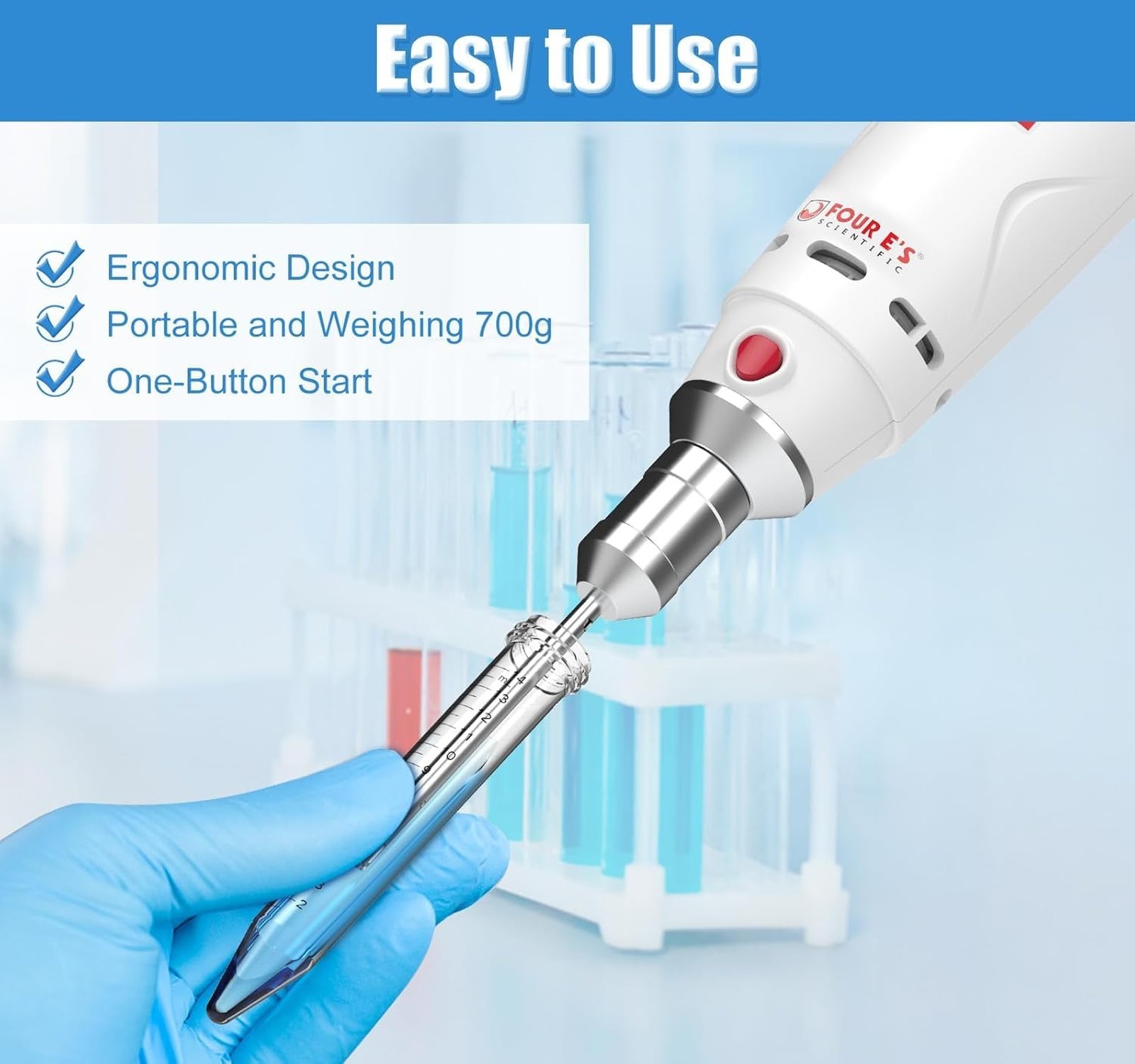 FOUR E’S SCIENTIFIC Lab Homogenizer 8000-30000rpm with Stand, High-Speed Hand…
