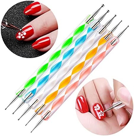20PCS Nail Art Design Tools, 15PCS Painting Brushes Set (Black) with 5PCS Dottin