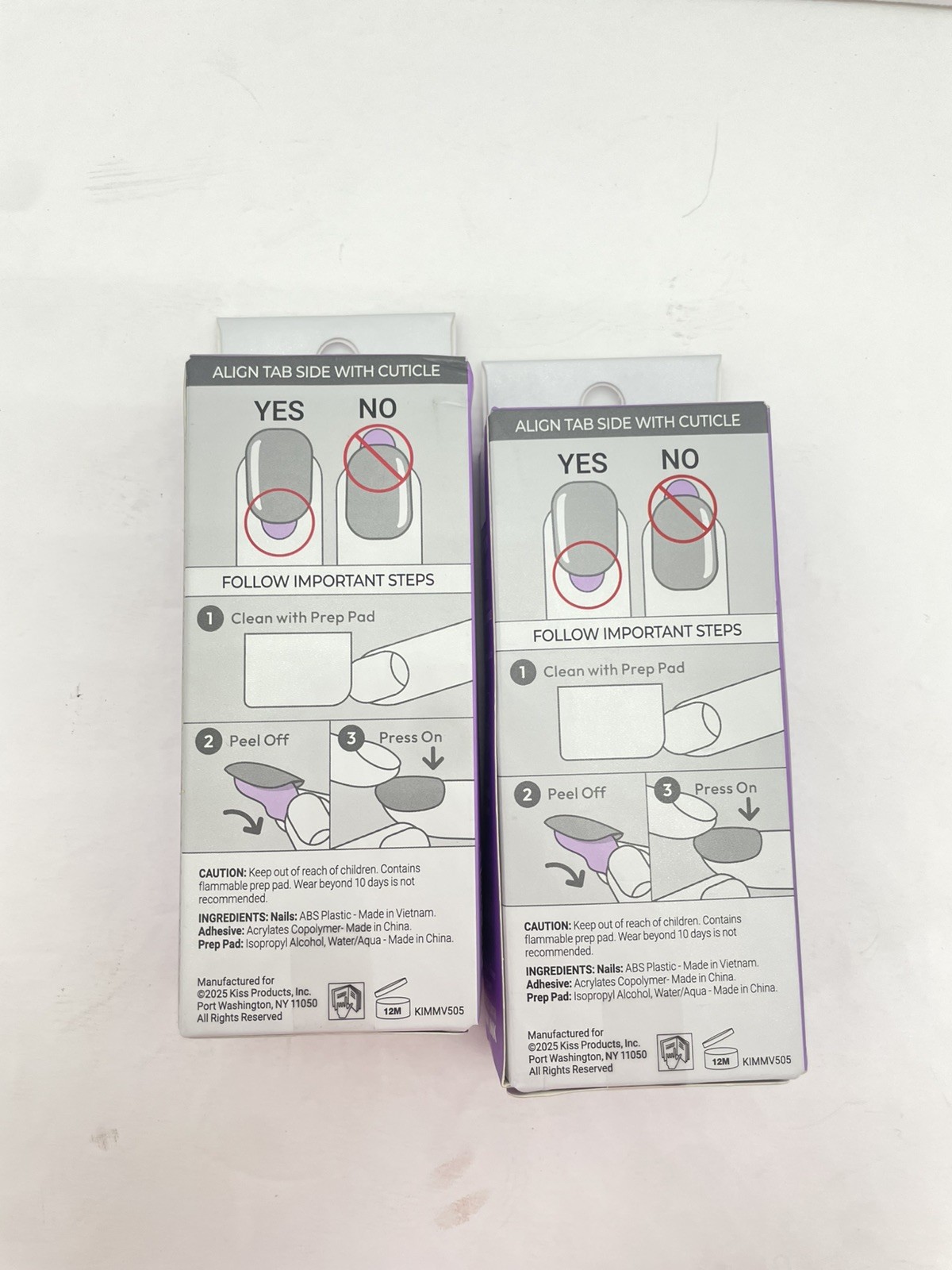 2 PACK Kiss imPRESS No Glue Press-On Nails Pure Ray and Summer Spell.