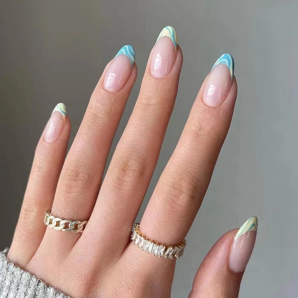 24Pcs/Set Fake Nails Full Cover Tips Press on Nails with Glue