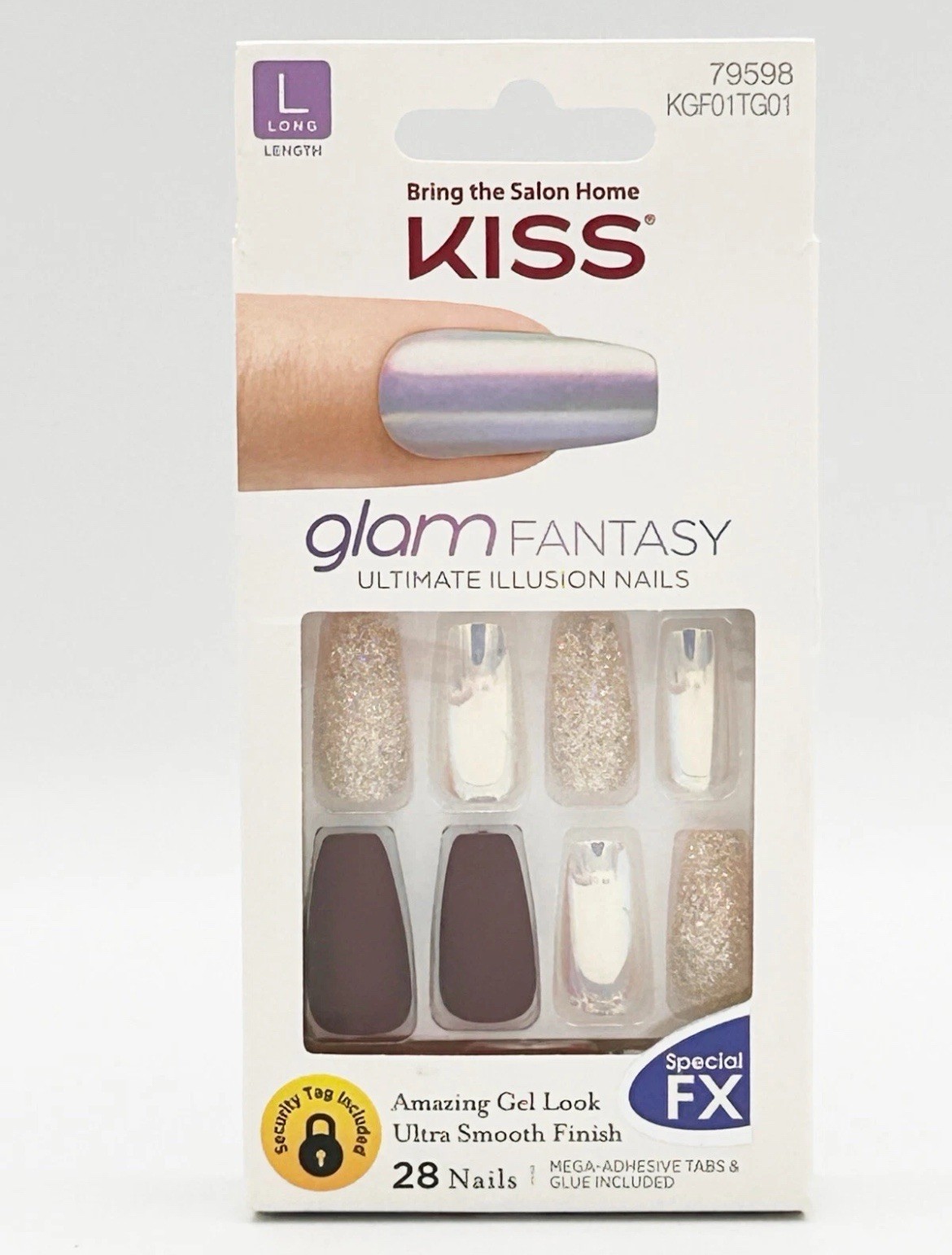 KISS gel FANTASY COLLECTION , Press On Nails 28 Count , Glue On 7 Day Wear