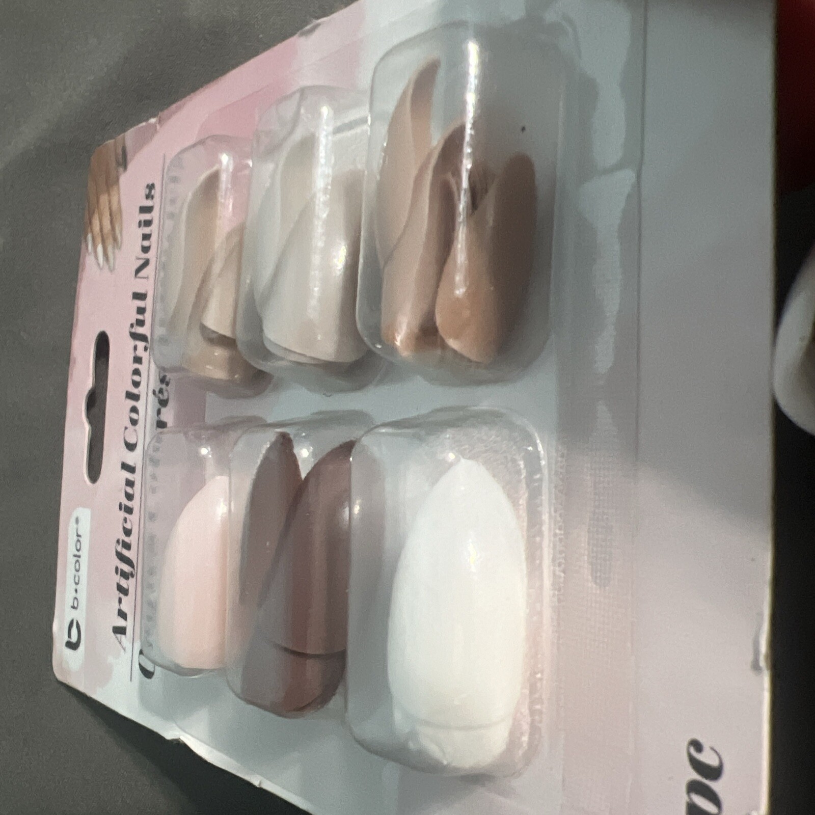 B Color Artificial Colorful Press on Nails Oval Shape, Glue Not Included 60 PC