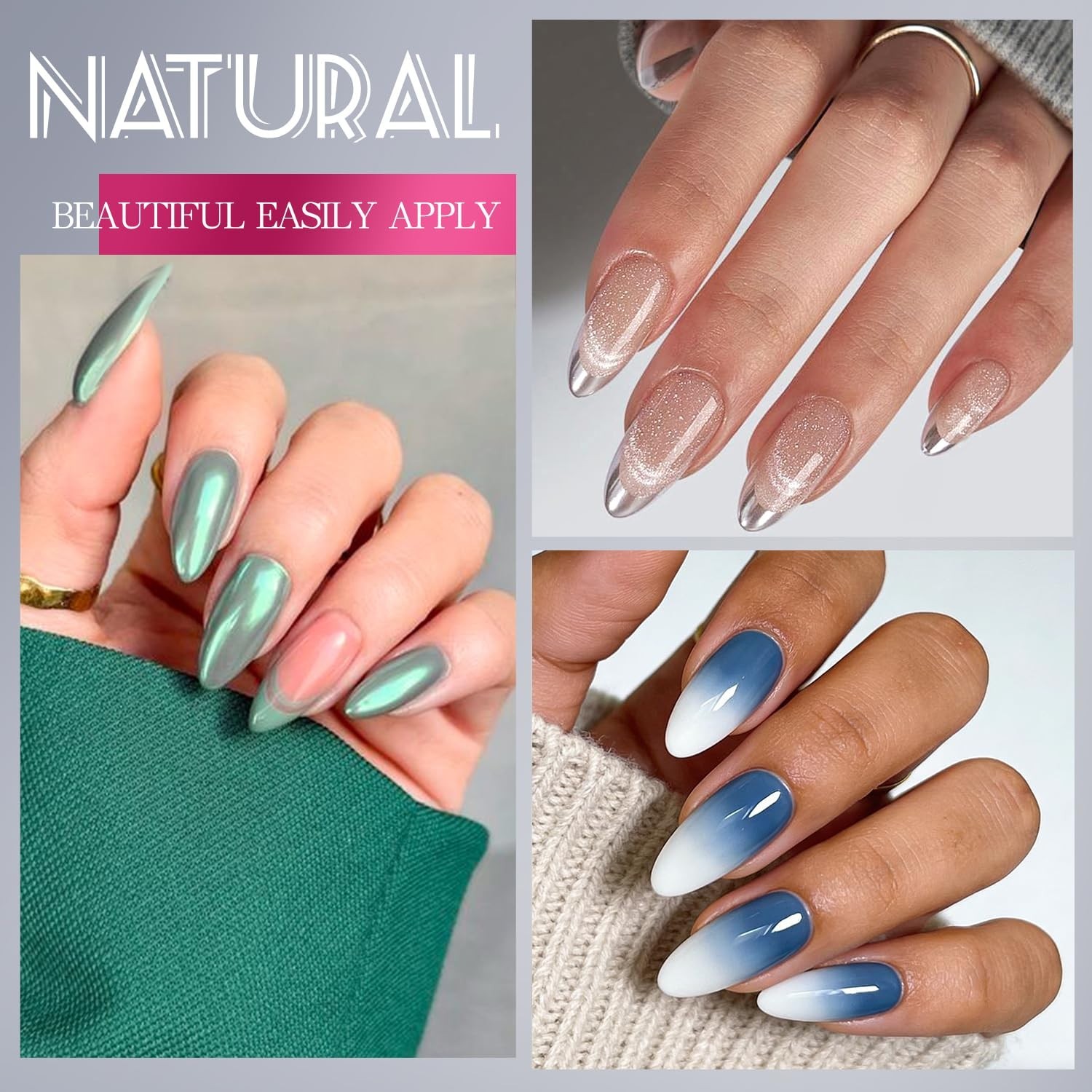 Professional 240Pcs Soft Gel Almond Nail Tips in 12 Sizes with Half Matte Finish