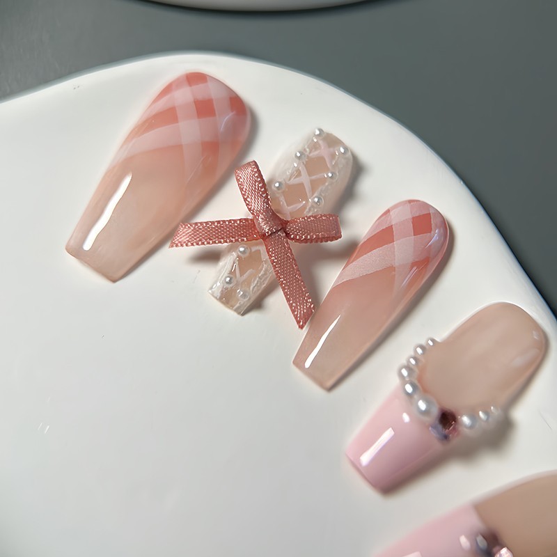 Crystal Nail Tips Stick on Nails with Nail Glue Reusable Nail Stickers Soft Gel