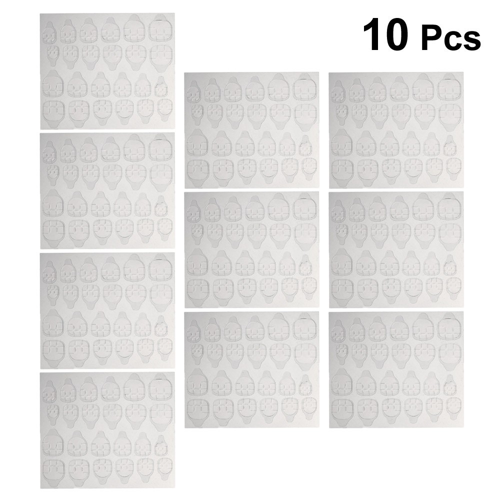 10 Sheets Transparent Sticker Paper Nail Adhesives Tabs Stickers Glue