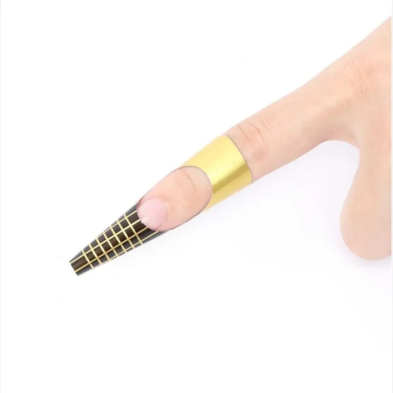 Nails Gel Extension Sticker Nail Art Acrylic Gold Nail Forms Tips Guide