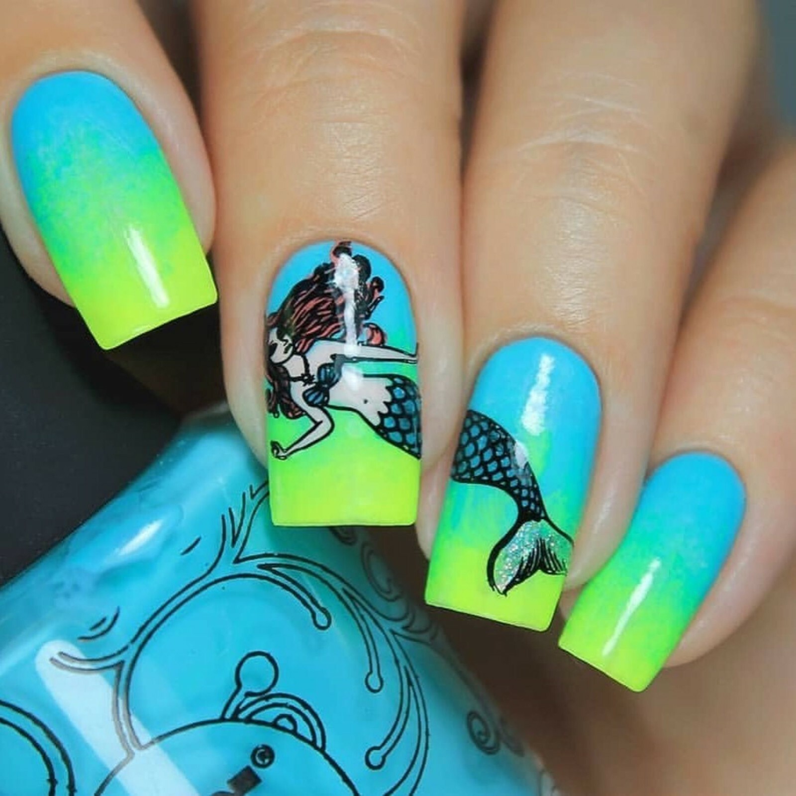 B038 Lost at Sea Stamping Plate For Stamped Nail Art Design