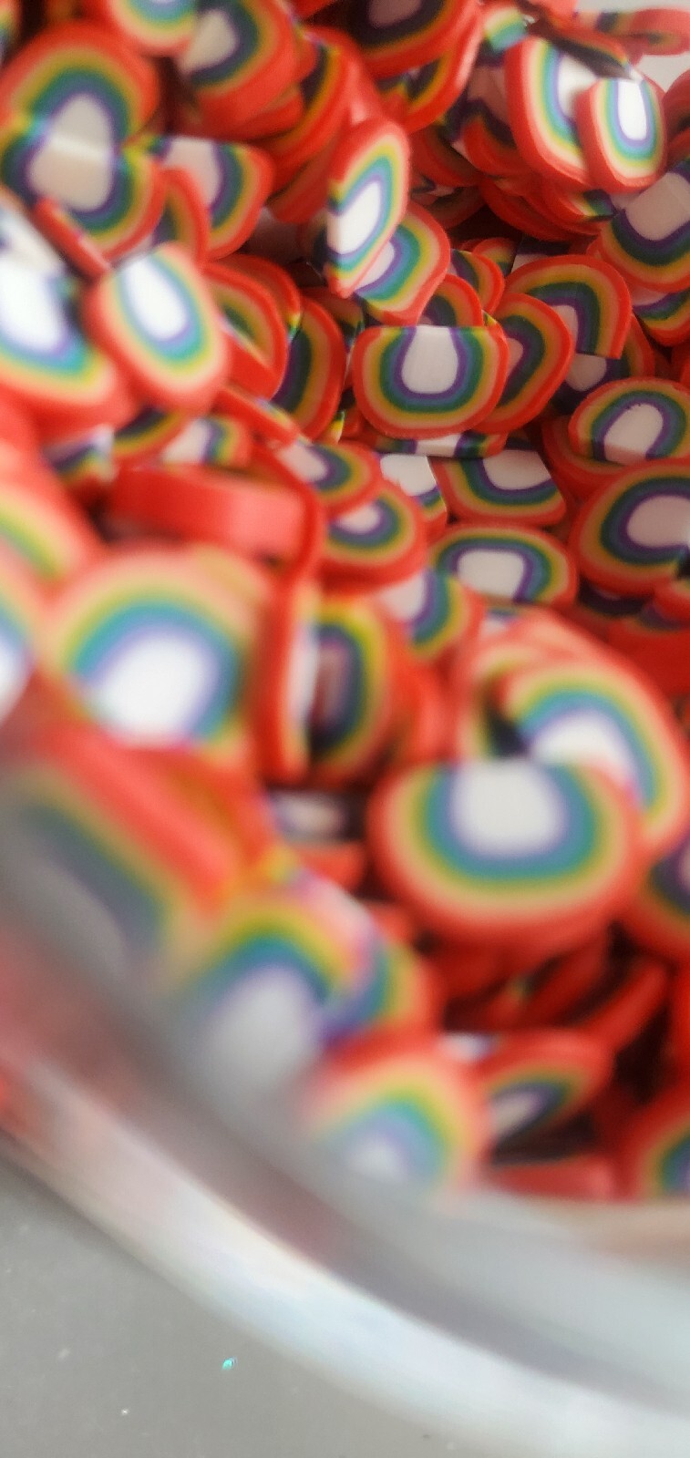 Tiny Clay Rainbows nail charms, small crafts, Pride Nails, Shaped Clay Slices