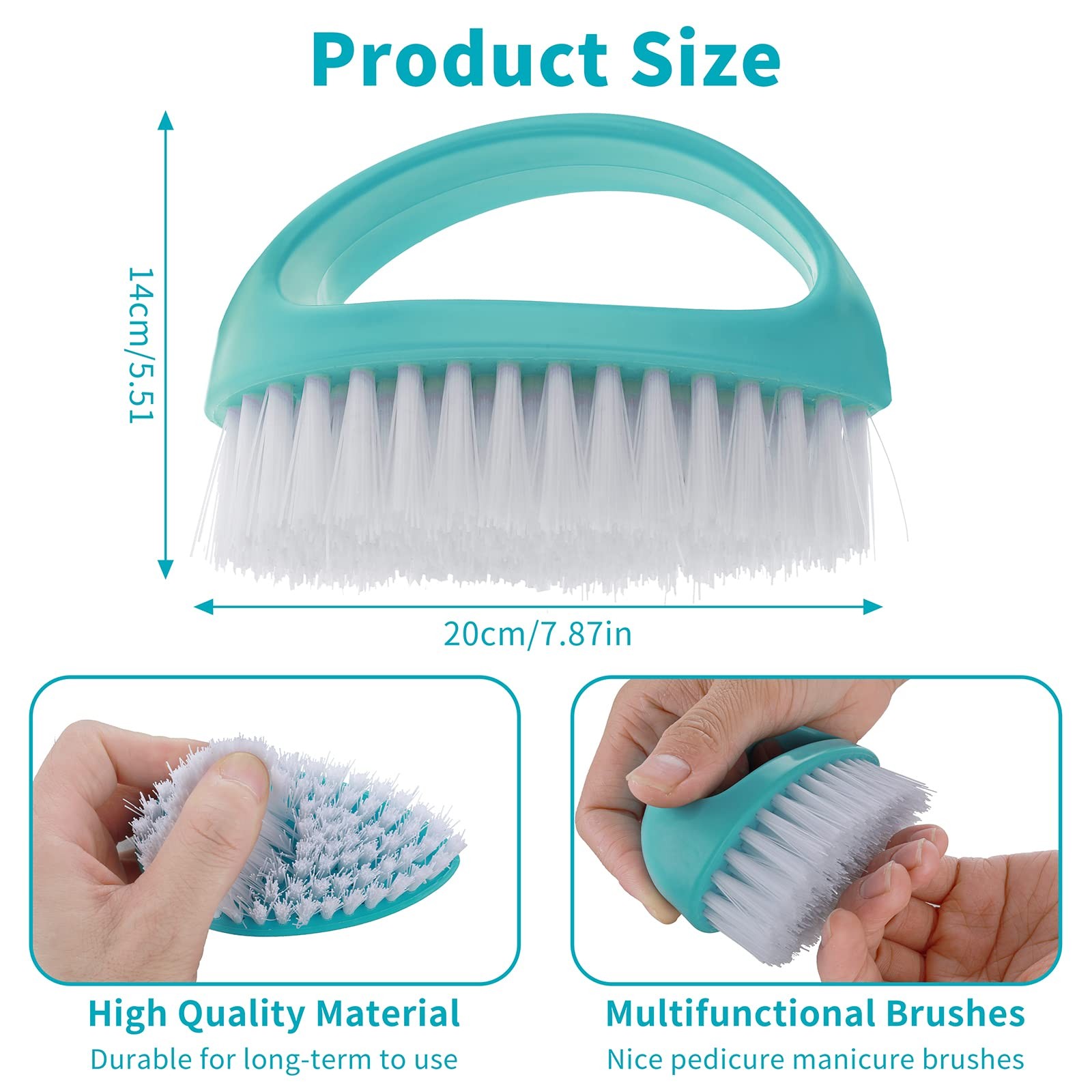 2 Pack Hand Nail Brush Cleaning Fingernails Durable Stiff Bristles Nail Scrub