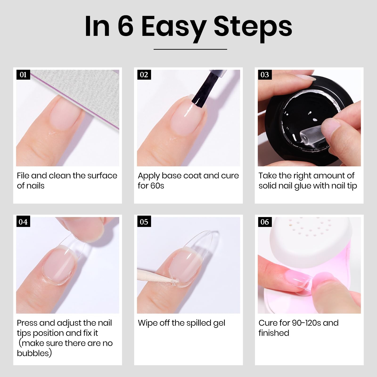 Solid Nail Glue, 18g Solid U V Gel Nail Glue Gel for Nails and Mini Light LED…