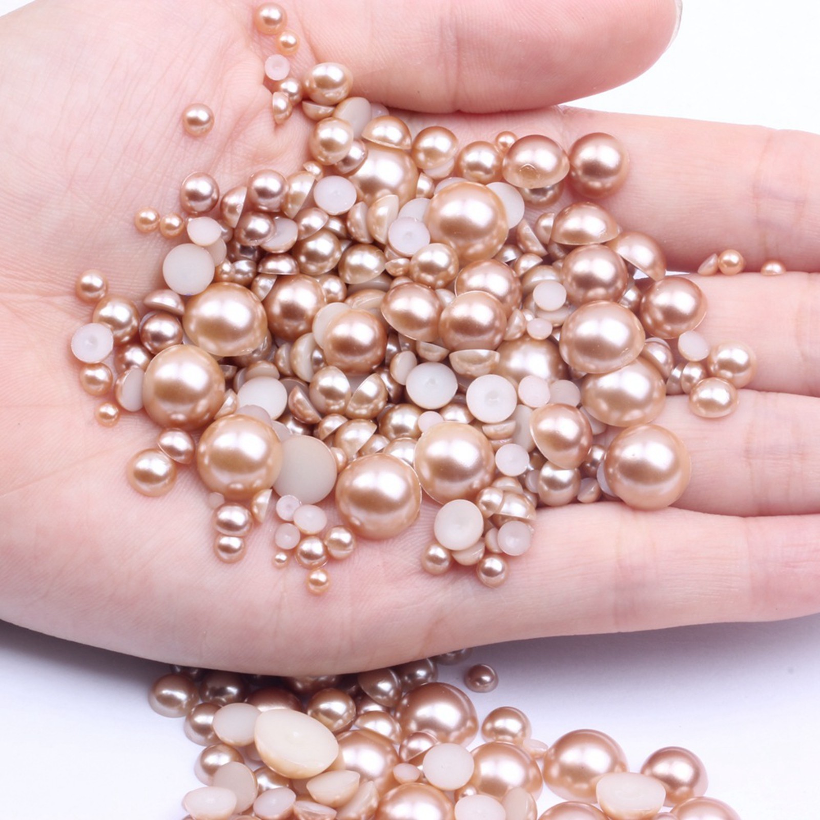 10,000 pcs Acrylic Tiny Half Pearl Flatback Round Bead 1.5mm -4mm Nail Art Tips