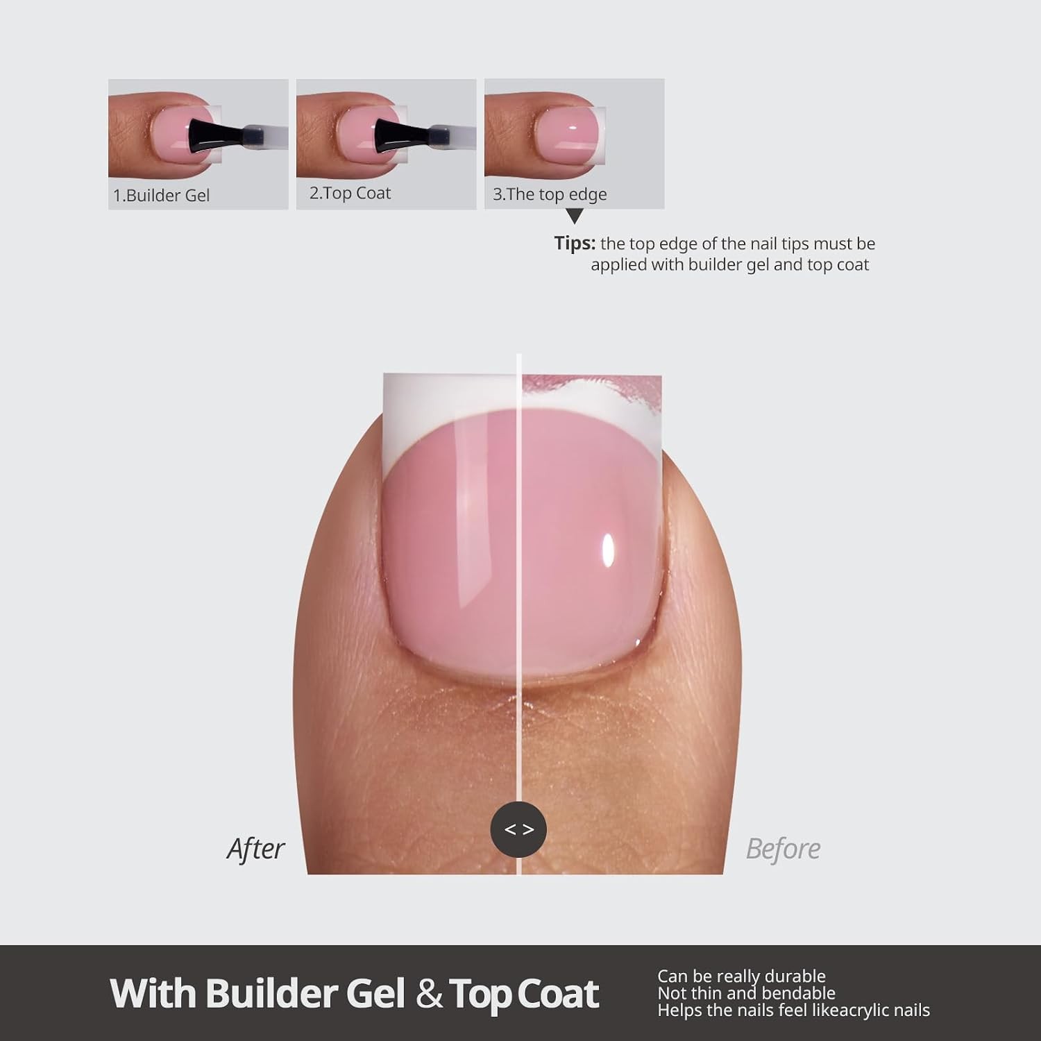BTArtboxnails XCOATTIPS Press On Toenails, S-L, Pink, 150ct