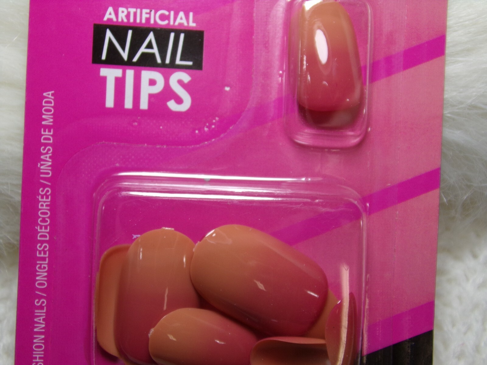 L.A. COLORS Nails Shiny Peach Rose Pink Ombre glue on Short Oval