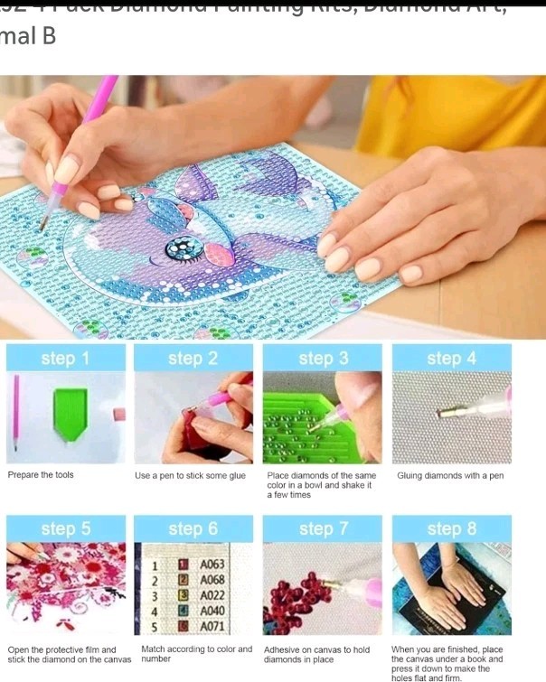 Cartoon Crystal Diamond Stickers Children Handmade Diy Full Diamond 4 Count
