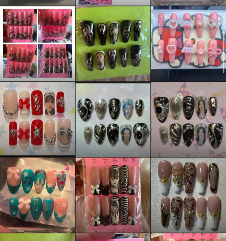 pressons nails-press-on nail art fashion custom made by NailartbyArleth