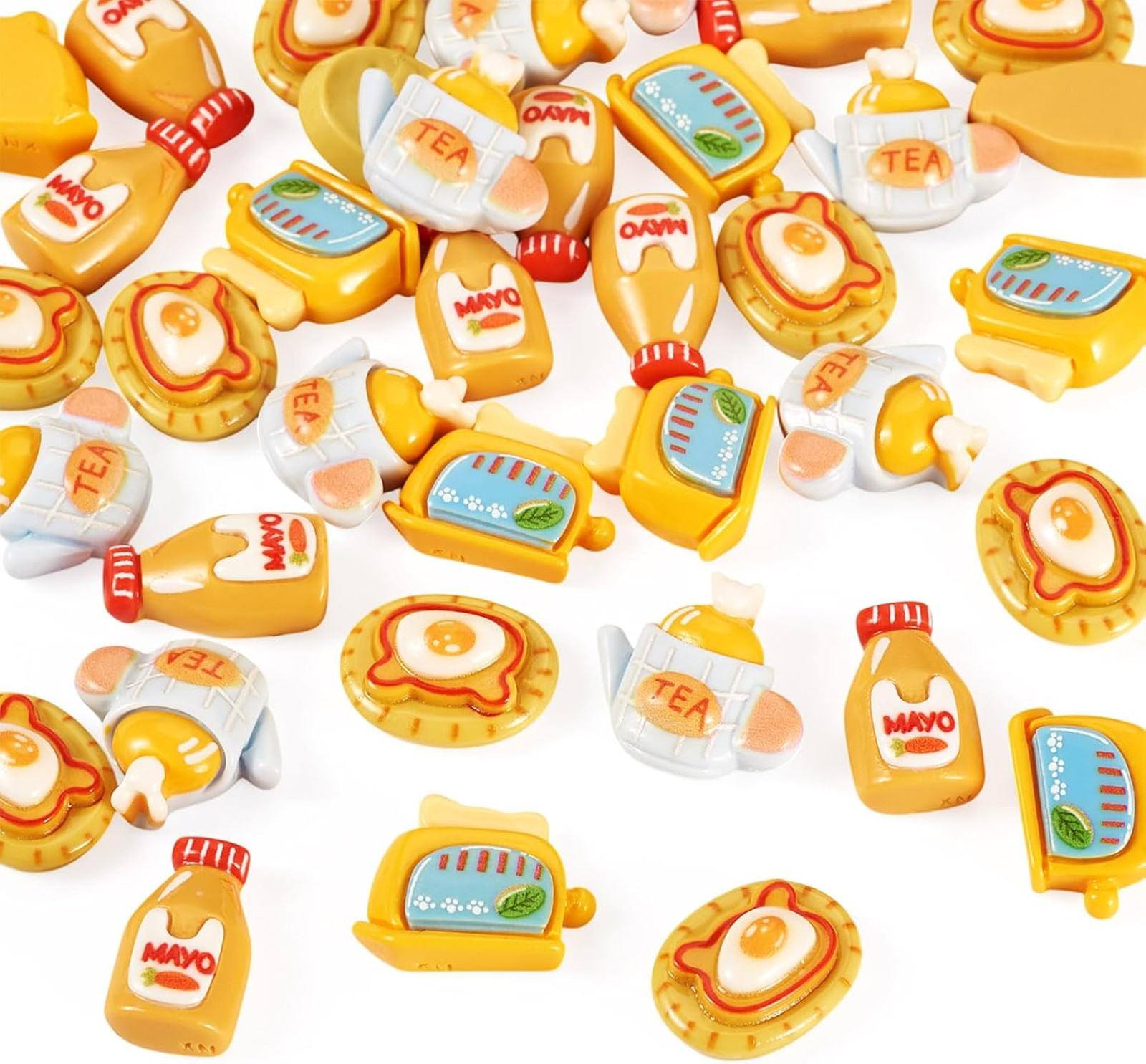Resin Food Fruit Cabochons Kit 40 Pieces Flatback Accessories for Jewelry Crafts
