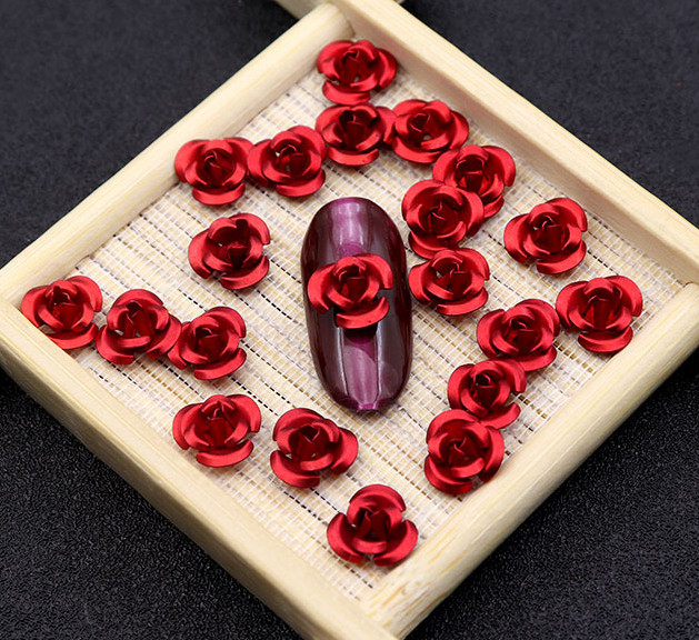 Nail Art 3D DIY Rose Nail Art Decoration Red Pink Blue Purple price is for 10pcs