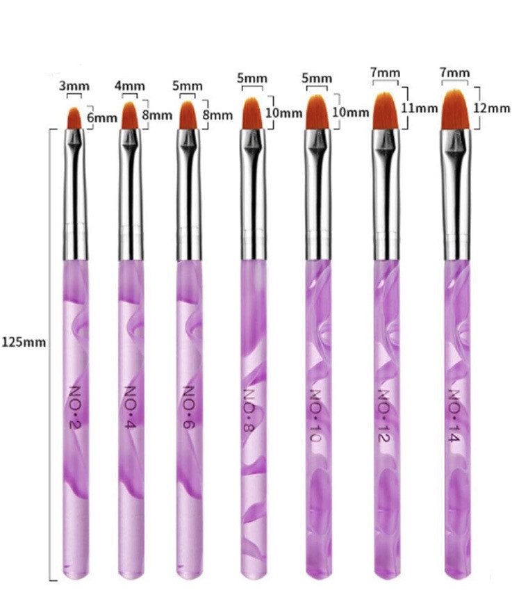 12 piece arcylic brush set nails art manicure salon set