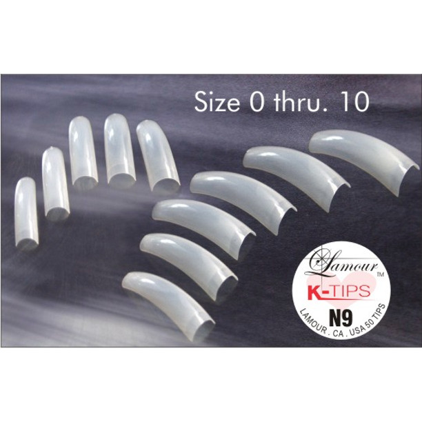 Lamour K-tip Natural Refill Tips Bag of 500 pcs Pick Size #0-10