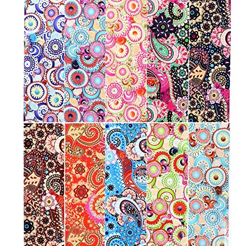 10 Sheets Holographic Nail Foil Transfer Stickers, Bohemian Nail Art Foils