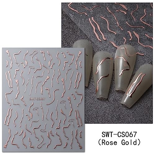 Nail Art Stickers, French Stripe Nail Decals 3D French Tips Stickers Nail Line