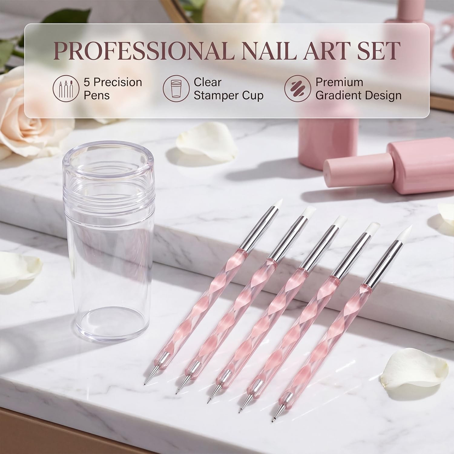 French Tip Tool 7 Pcs Clear Silicone French Tip Nail Stamp French Tip Stamp F…