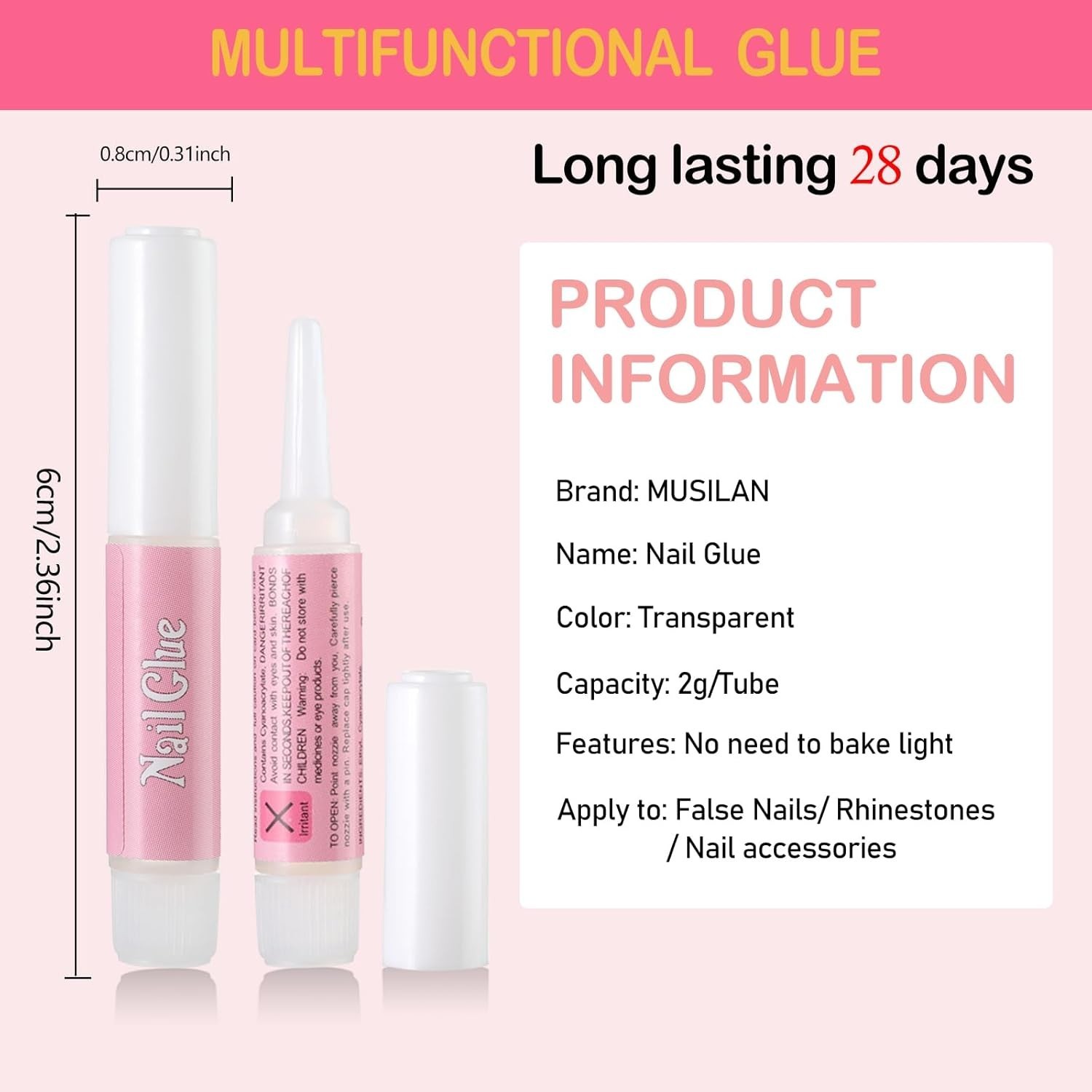 Versatile Nail Glue Set – 80PCS Super Strong Adhesive for All Nail Applications