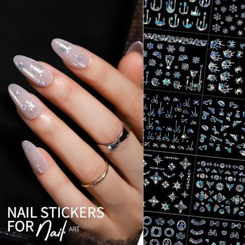 50 Sheets Aurora Nail Stickers for Nail Art, Aurora Classic Design/Aurora Line
