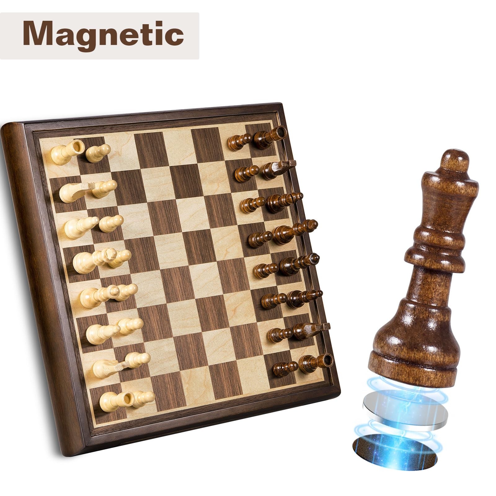 ELONGDI 2 in 1 Magnetic Chess Set & Chinese Checkers 13″ 13 X 13 X 2.2 inches