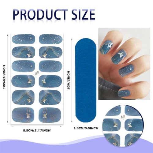8 Sheets Nail Polish Strips Spring Summer Full Wrap Nail Marble Nail Stickers-7