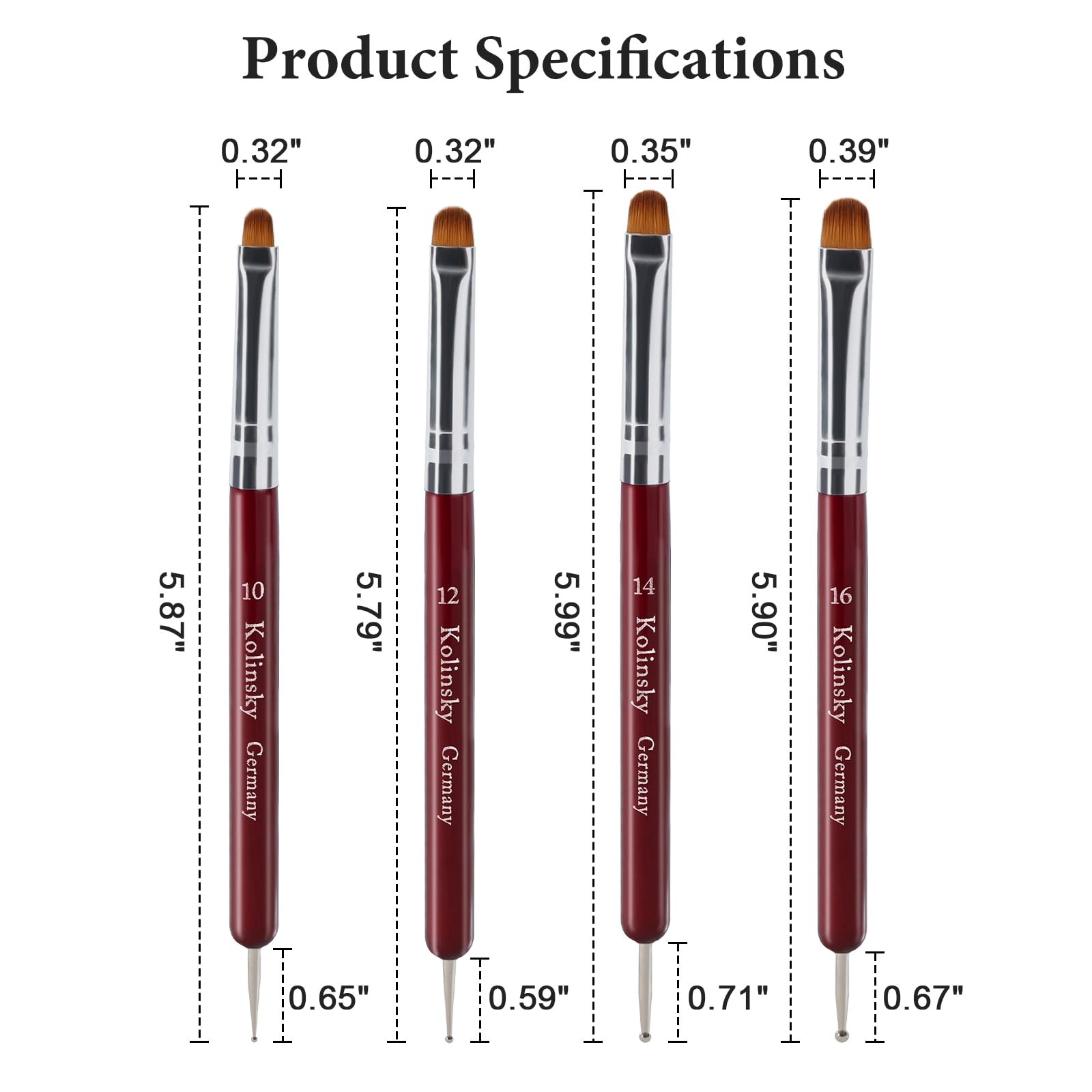 SIMPOR 4 Pieces French Tip Nail Brush and Clean Up Brush Set, Dual Ended Acry…